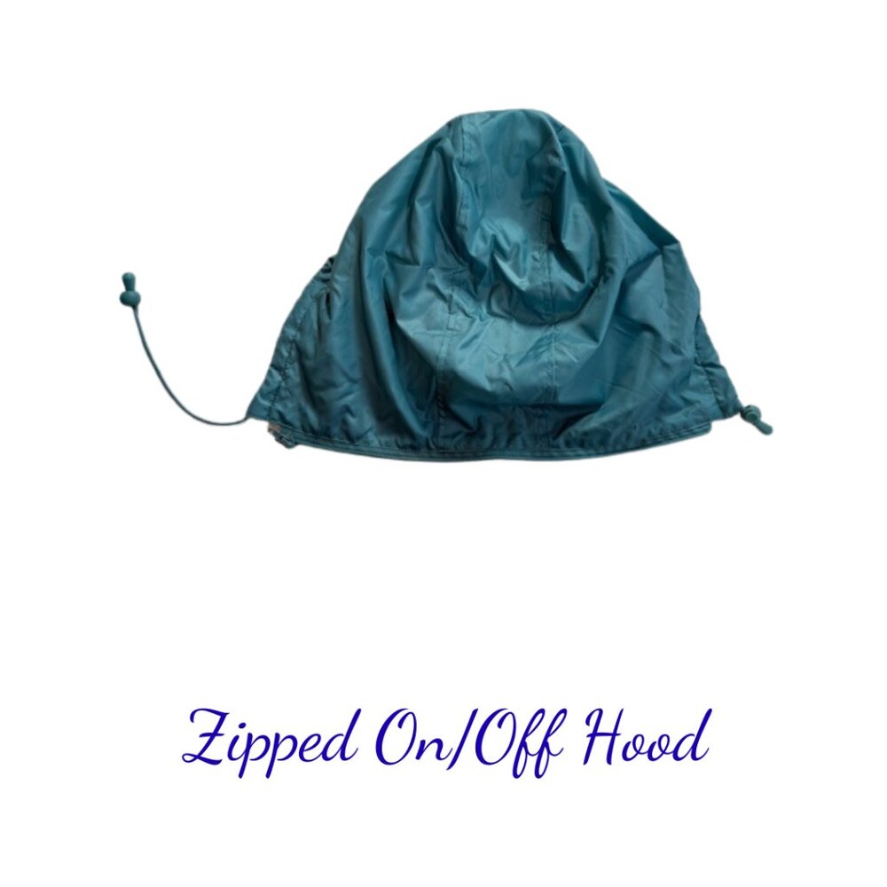 Totes Teal Zip Jacket Medium Removable Hood Lightweight - Picture 4 of 10